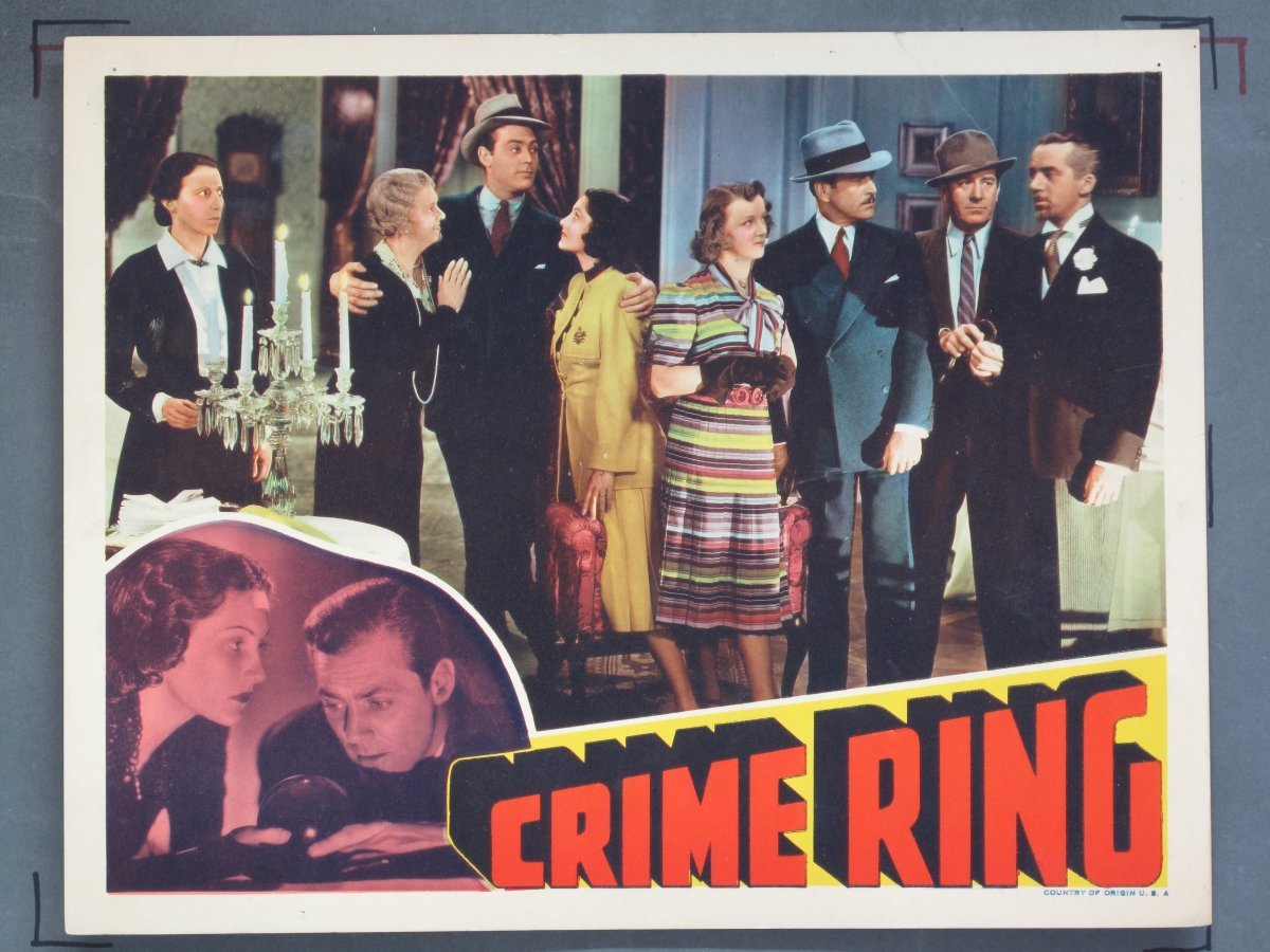 CRIME RING 1938 Title Card +Lobby Cards (5) - Image 3