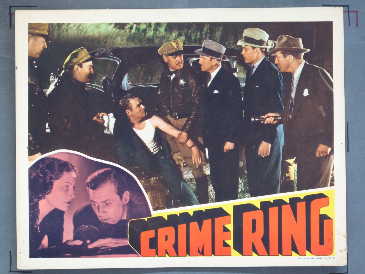 CRIME RING 1938 Title Card +Lobby Cards (5) - Image 5
