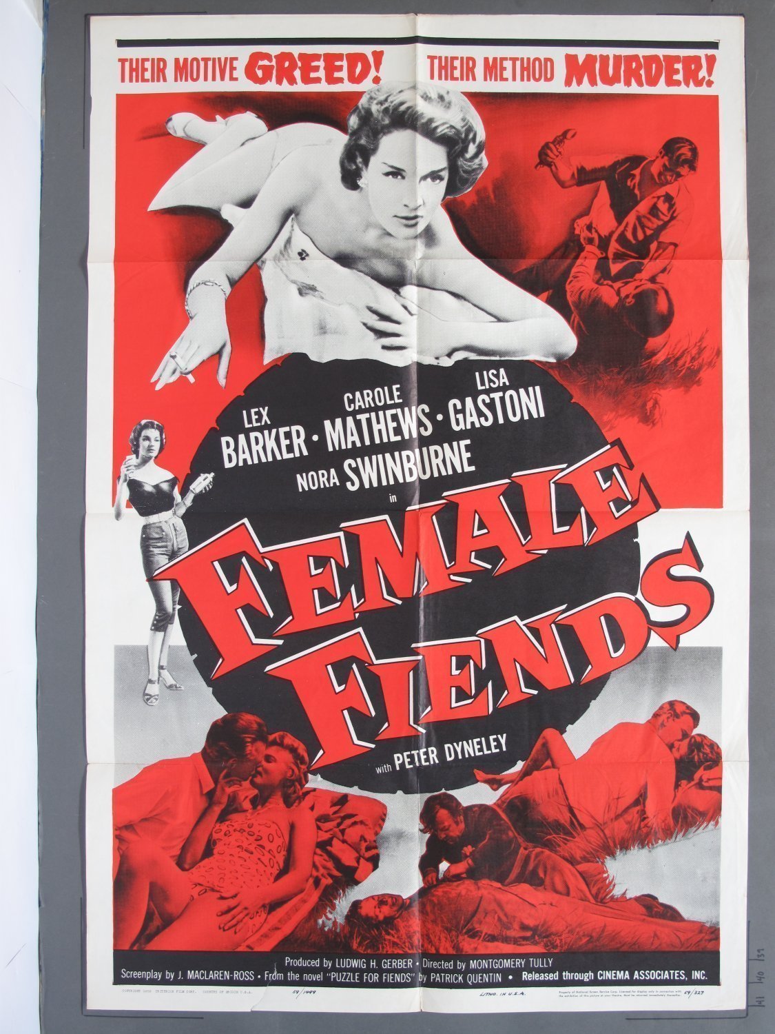 FEMALE FIENDS 1958 One-Sheet poster