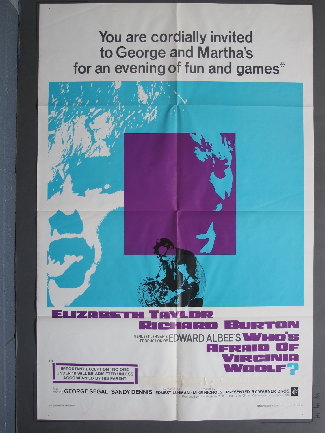 WHO'S AFRAID of VIRGINIA WOLFF? 1966 One-Sheet poster