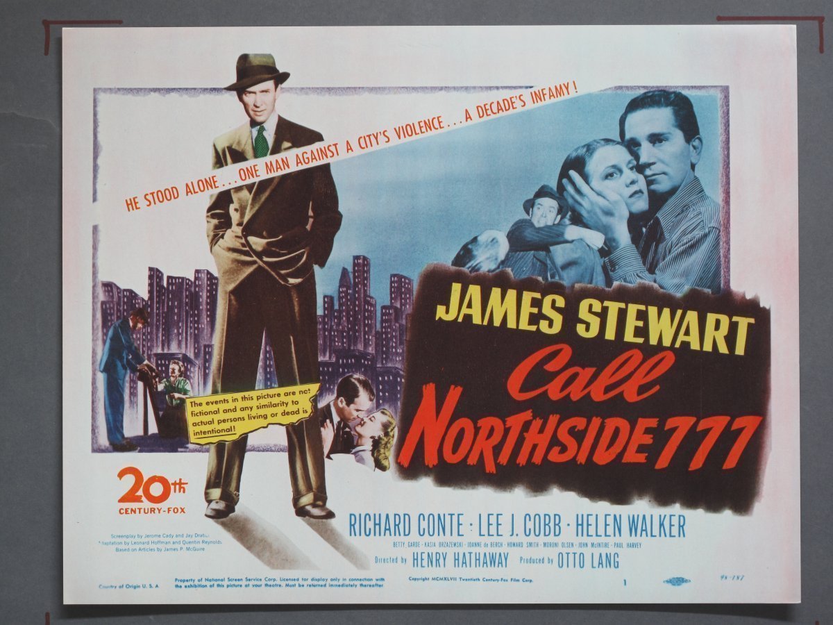 Call Northside 777 1948 Title Card + Lobby Cards (7)