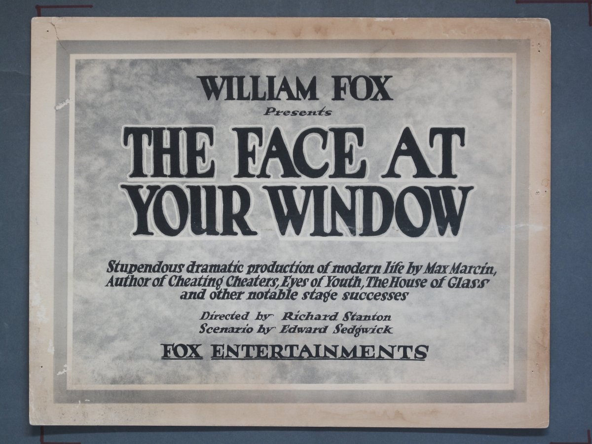 Face At Your Window 1920 Title Card