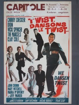 TWIST AROUND the CLOCK 1961 Belgian poster