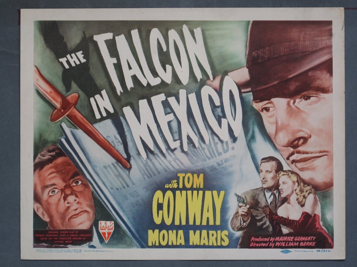 Falcon in Mexico (RKO) 1944 Title Card +(6) Lobby Cards