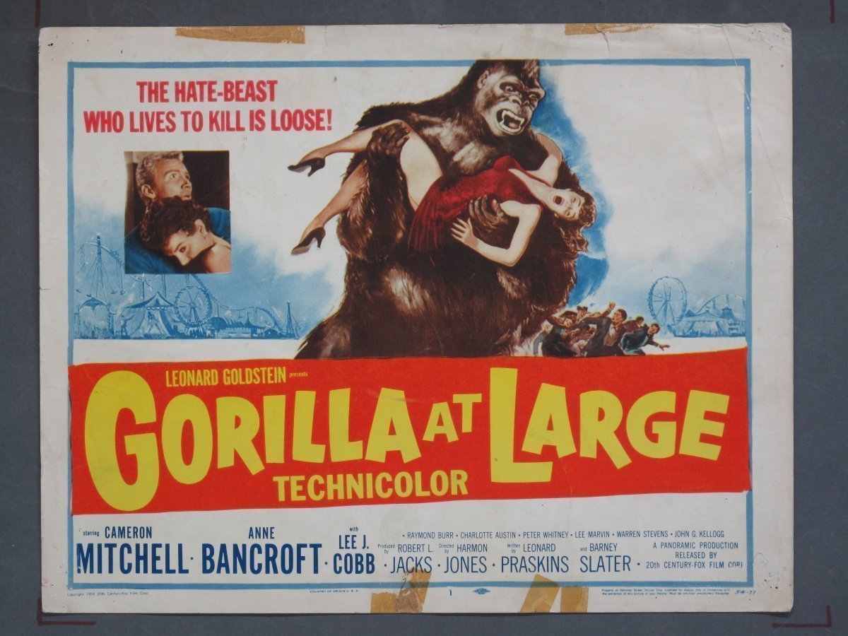 GORILLA AT LARGE (Fox) 1954 Title Card +(7) Lobby Cards