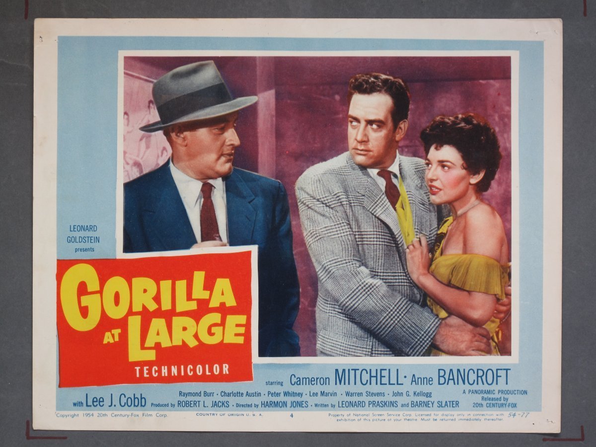 GORILLA AT LARGE (Fox) 1954 Title Card +(7) Lobby Cards - Image 5