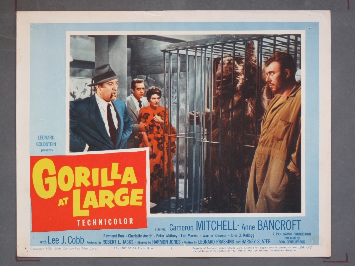 GORILLA AT LARGE (Fox) 1954 Title Card +(7) Lobby Cards - Image 6