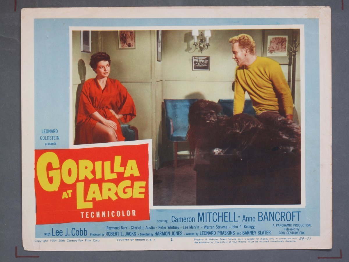 GORILLA AT LARGE (Fox) 1954 Title Card +(7) Lobby Cards - Image 8