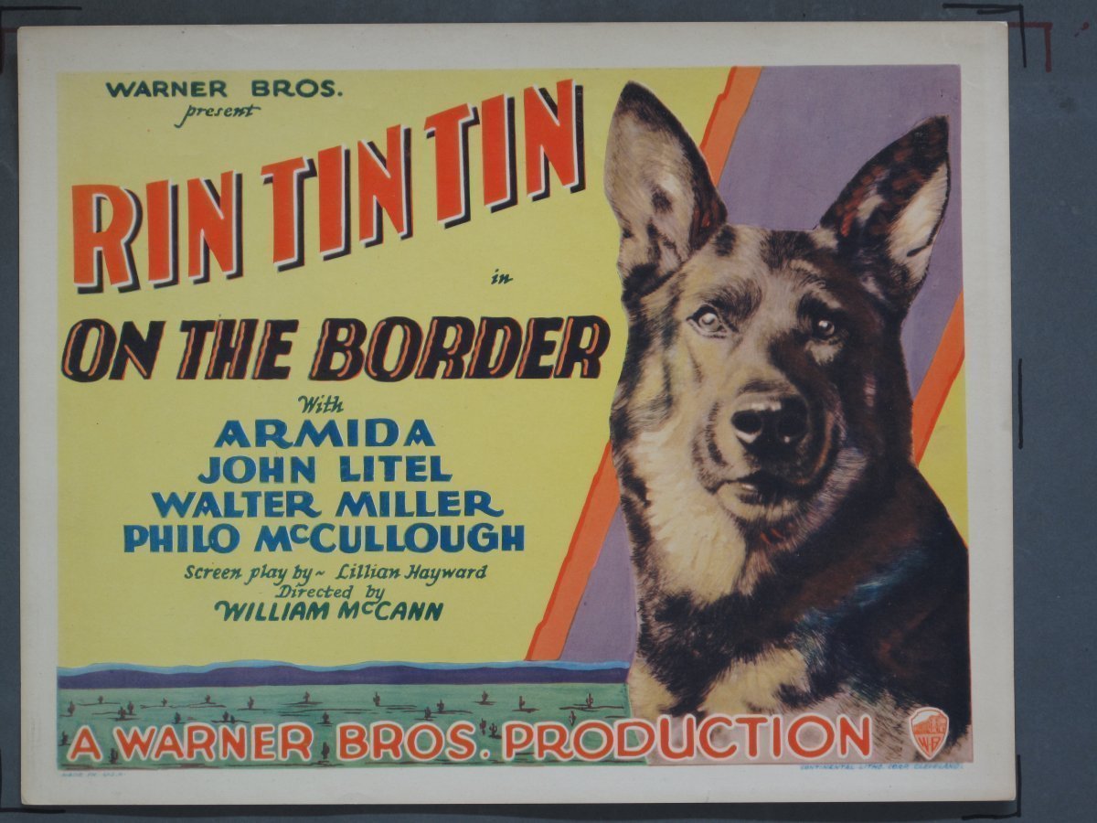 ON THE BORDER (Warner Bros) 1930 Title Card +(6) Lobby Cards