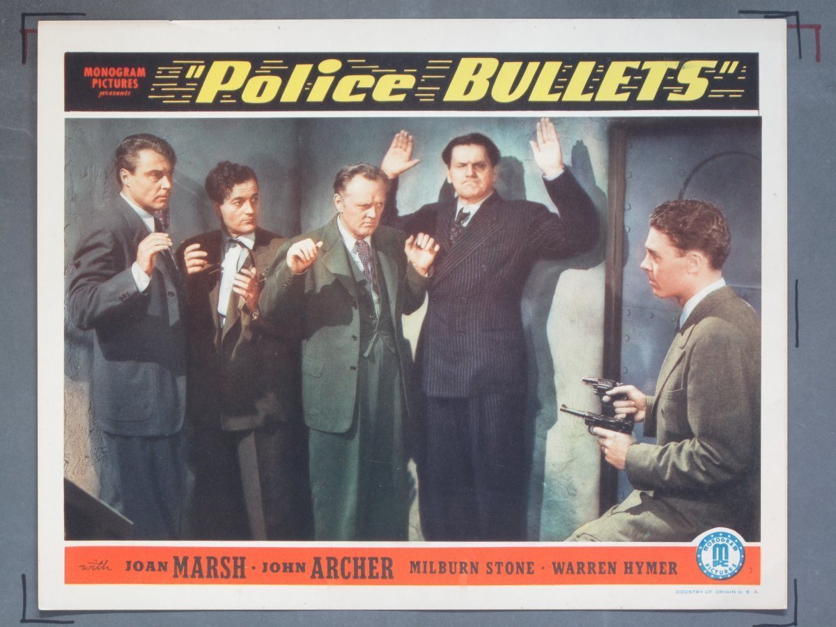 POLICE BULLETS (Monogram) 1942 Title Card +(7) Lobby Cards - Image 2