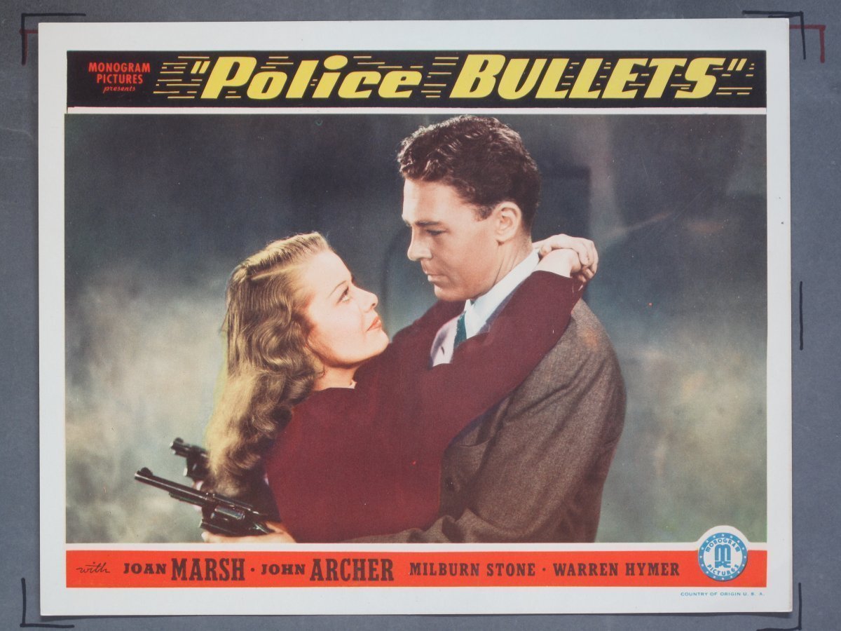 POLICE BULLETS (Monogram) 1942 Title Card +(7) Lobby Cards - Image 3