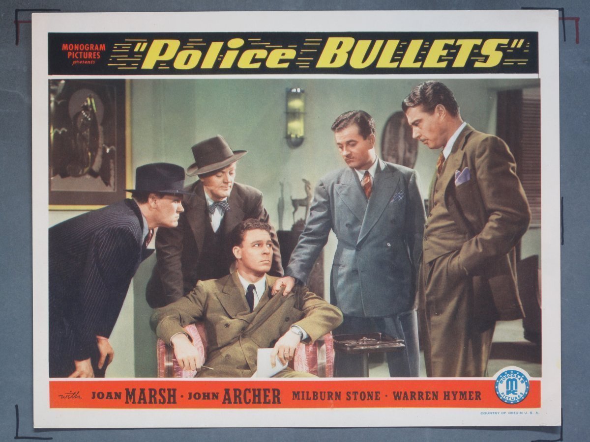 POLICE BULLETS (Monogram) 1942 Title Card +(7) Lobby Cards - Image 4