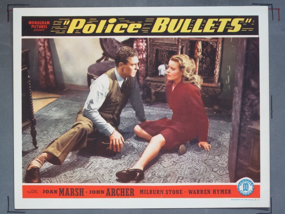 POLICE BULLETS (Monogram) 1942 Title Card +(7) Lobby Cards - Image 5