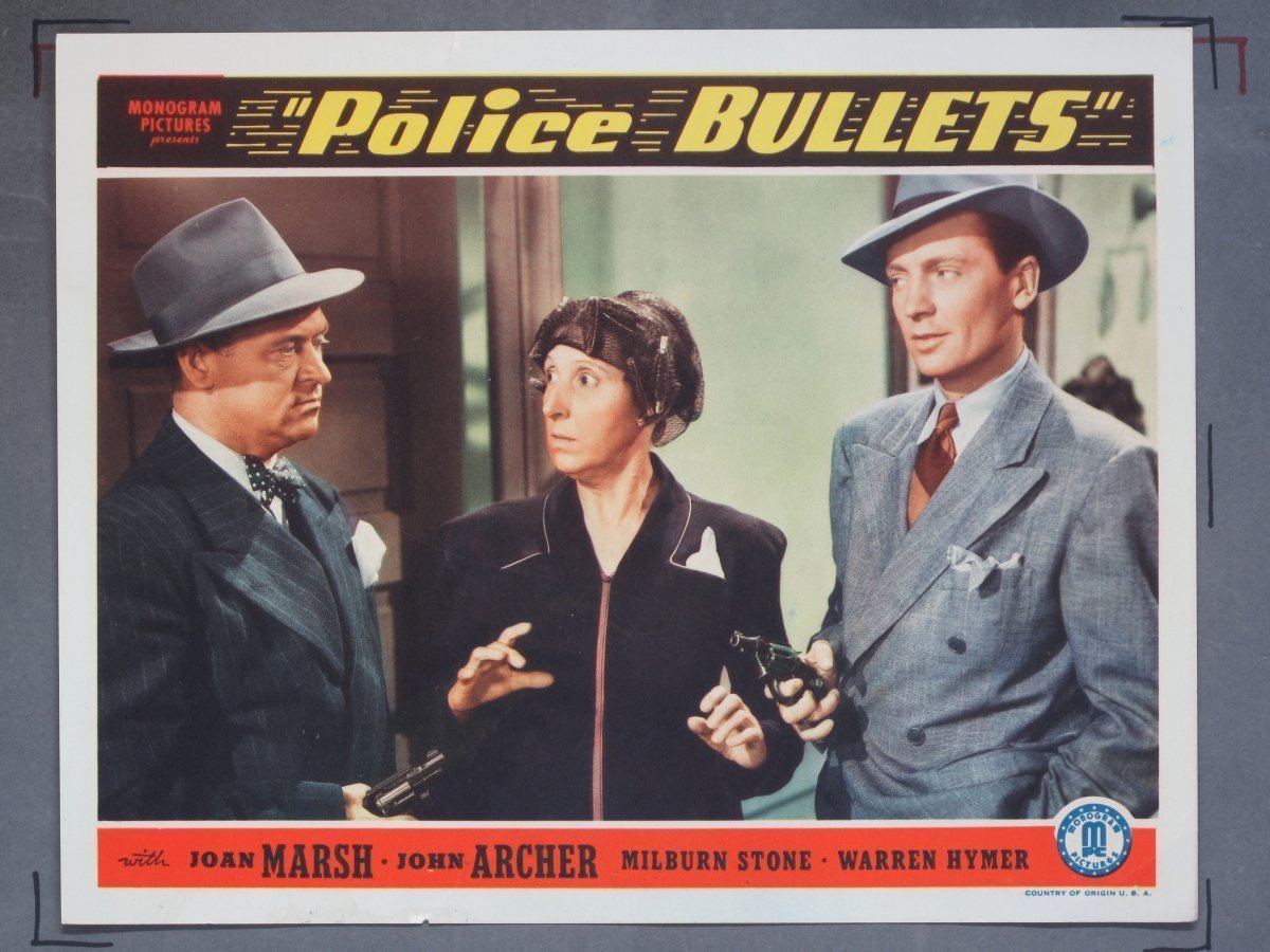 POLICE BULLETS (Monogram) 1942 Title Card +(7) Lobby Cards - Image 7