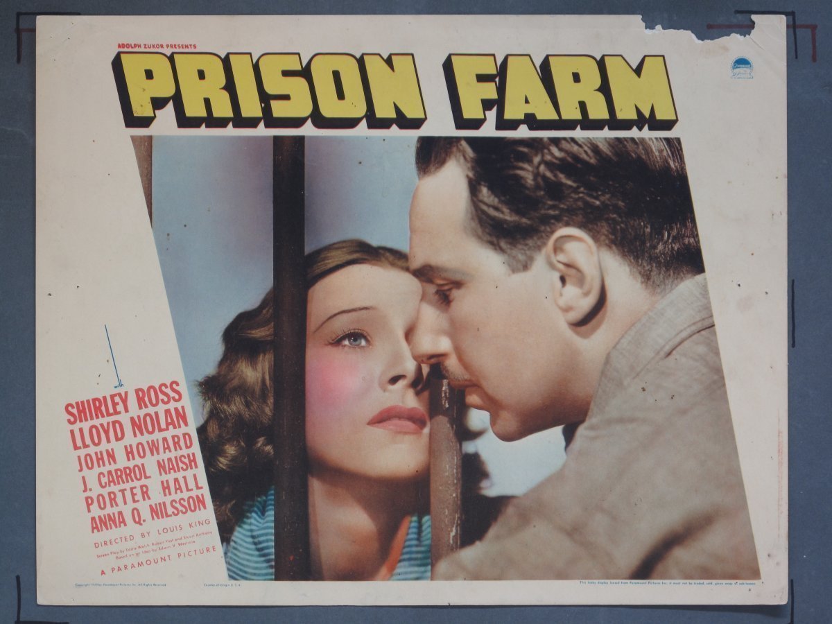 PRISON FARM (Paramount) 1938 (8) Lobby Cards