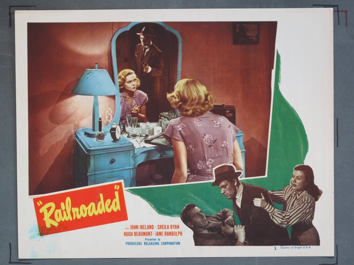 RAILROADED (PRC) 1947 Title Card +(5) Lobby Cards - Image 4