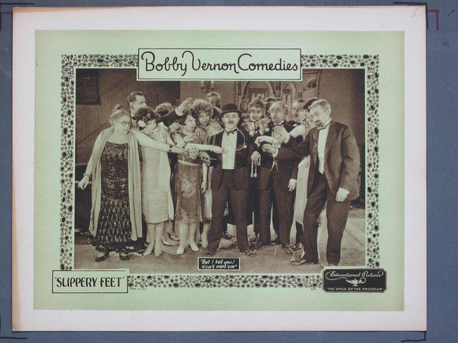 SLIPPERY FEET (Educational) 1925 Title Card +(7) Lobby Cards - Image 8