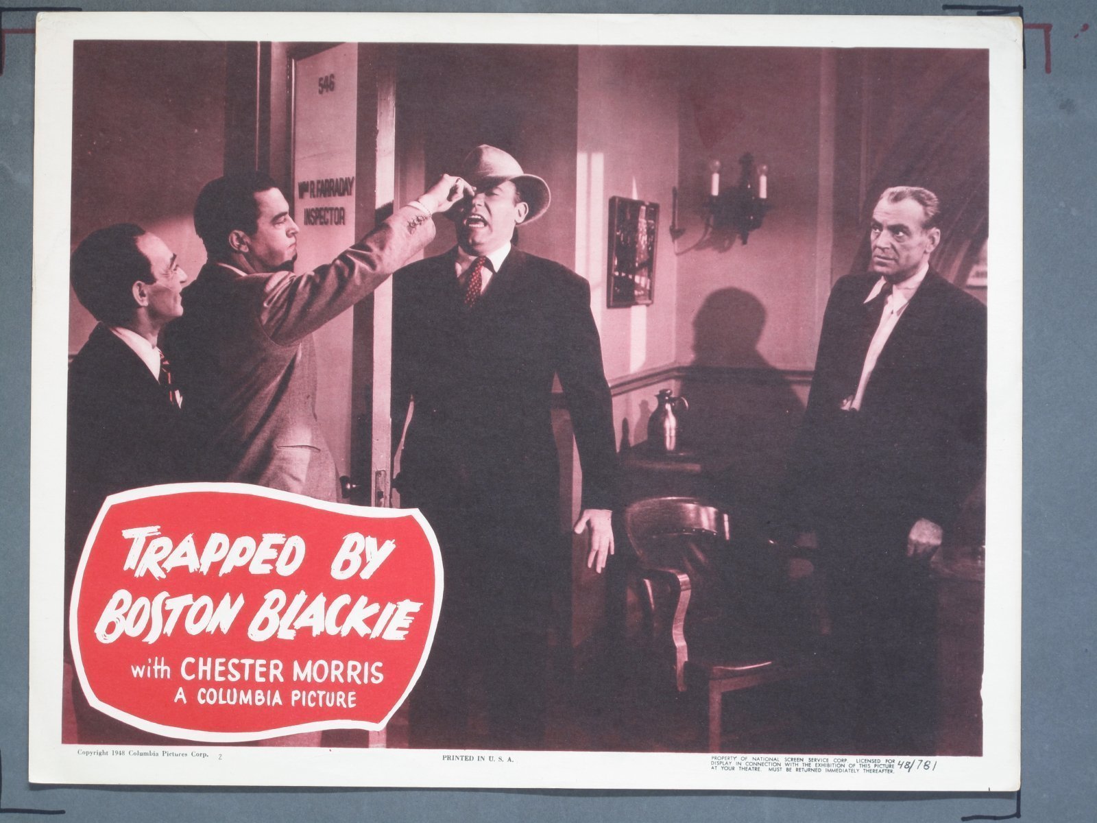 TRAPPED BY BOSTON BLACKIE (Columbia) 1948 Title Card +(7) Lobby Cards - Image 2