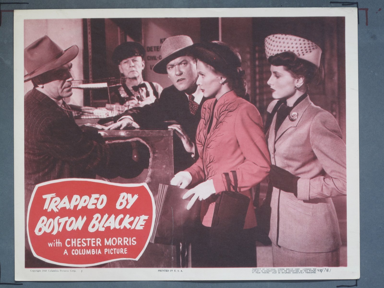 TRAPPED BY BOSTON BLACKIE (Columbia) 1948 Title Card +(7) Lobby Cards - Image 3