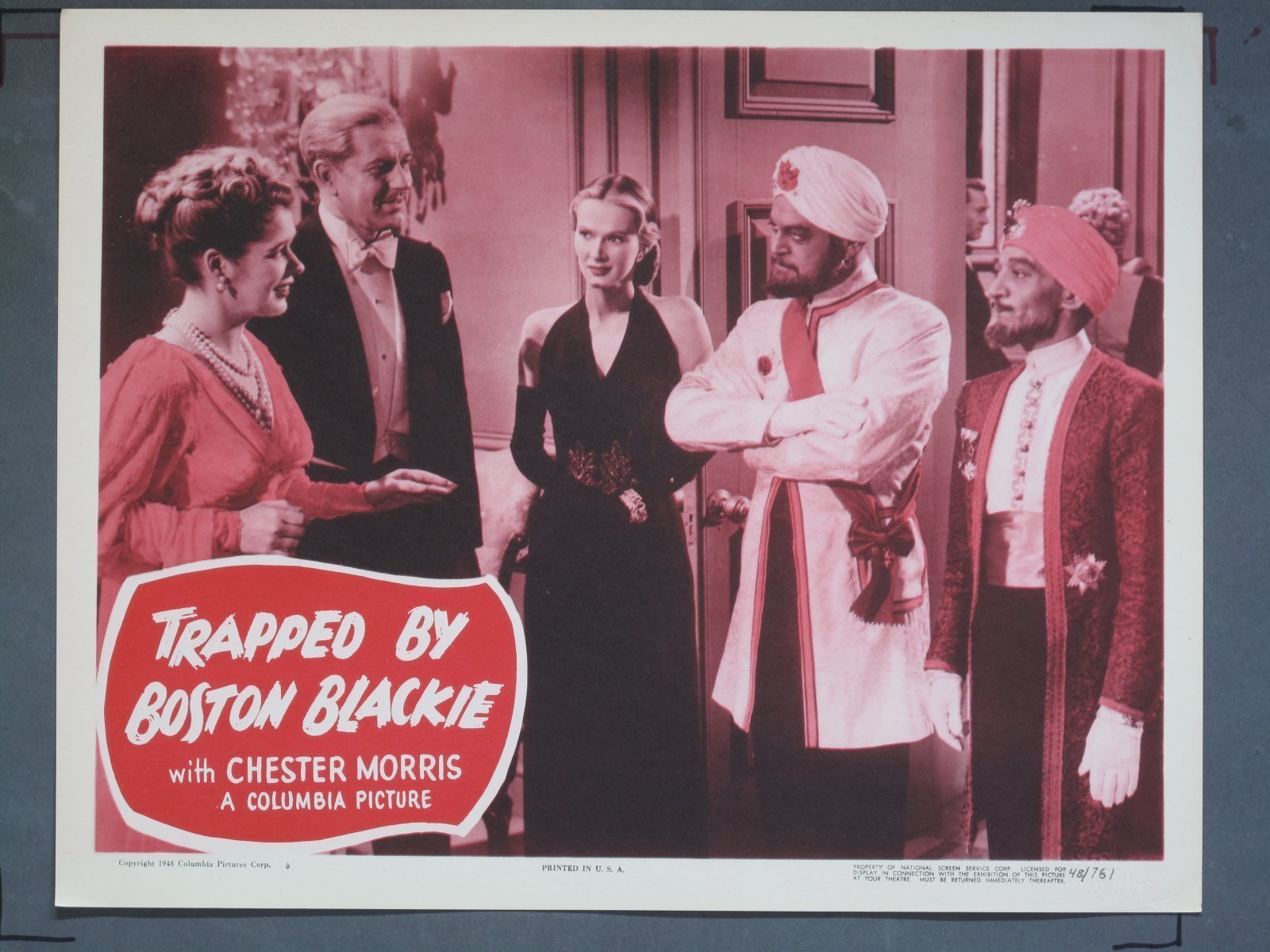 TRAPPED BY BOSTON BLACKIE (Columbia) 1948 Title Card +(7) Lobby Cards - Image 4
