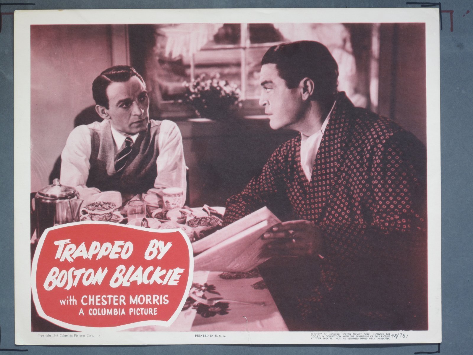 TRAPPED BY BOSTON BLACKIE (Columbia) 1948 Title Card +(7) Lobby Cards - Image 5
