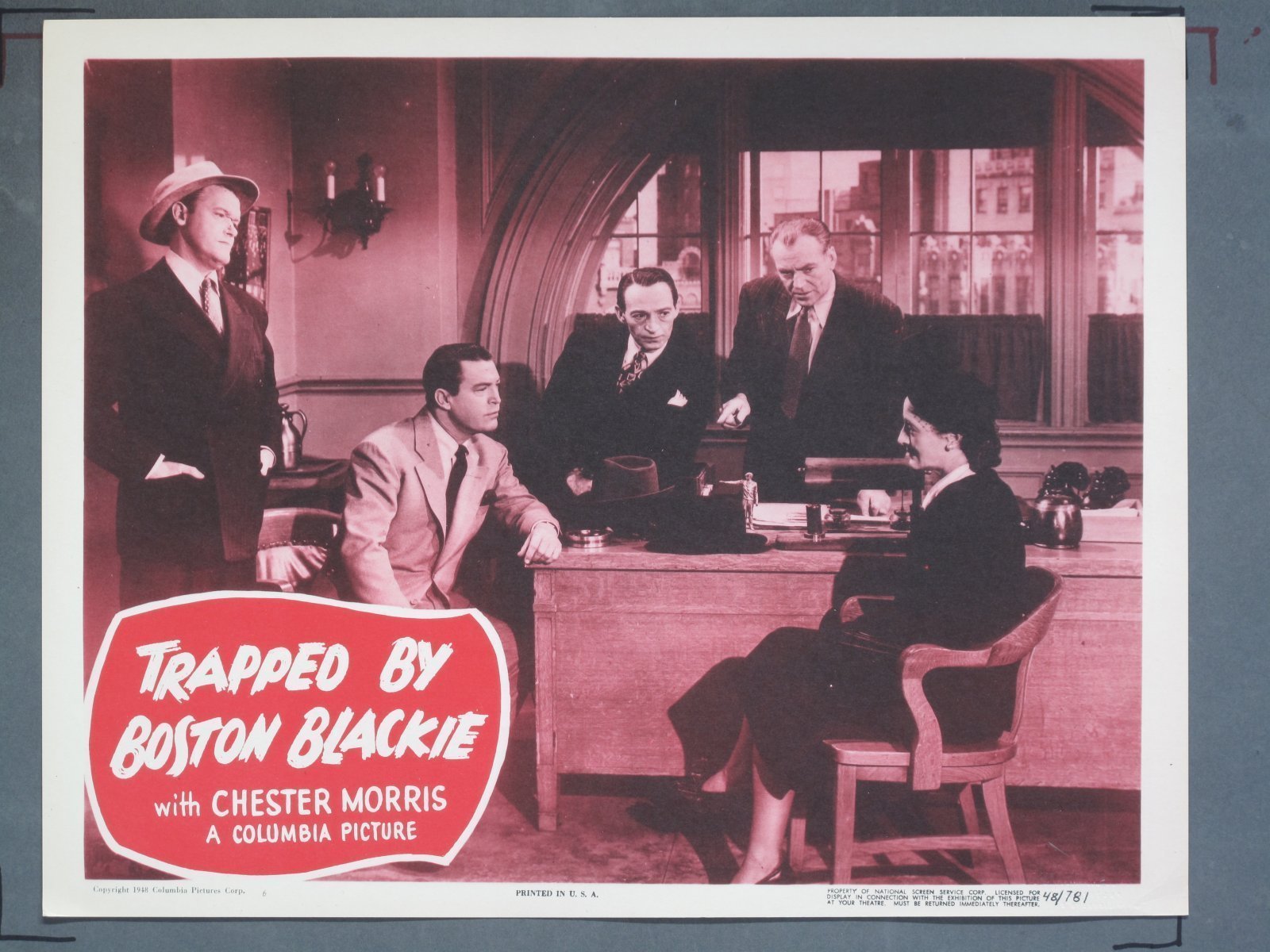 TRAPPED BY BOSTON BLACKIE (Columbia) 1948 Title Card +(7) Lobby Cards - Image 6