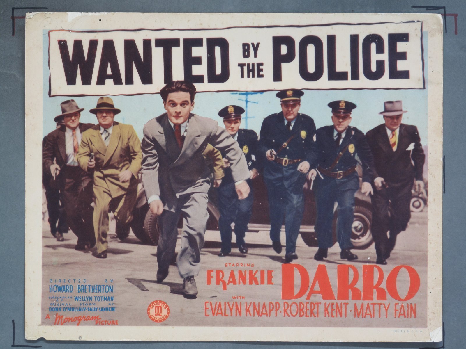 WANTED BY THE POLICE (Monogram) 1938 Title Card +(7) Lobby Cards