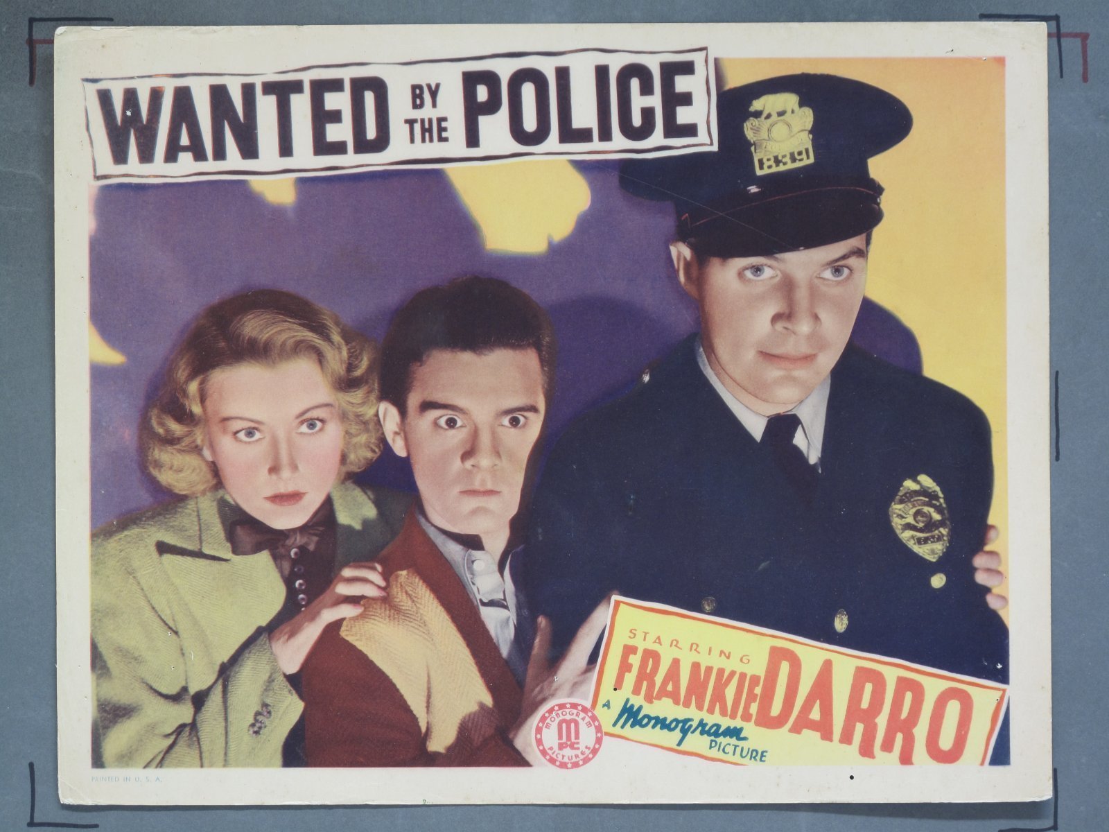 WANTED BY THE POLICE (Monogram) 1938 Title Card +(7) Lobby Cards - Image 5