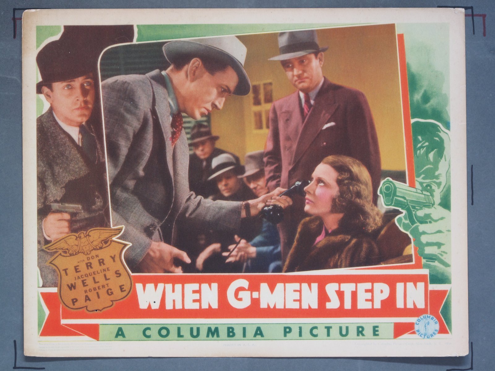 WHEN G-MEN STEP IN (Columbia) 1938 Title Card +(5) Lobby Cards - Image 3