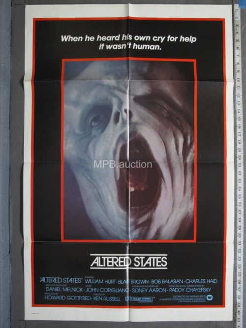 ALTERED STATES (1980) International Folded One Sheet