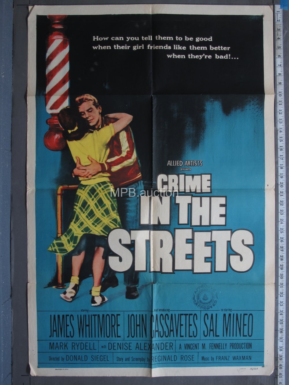 CRIME IN THE STREETS (1956) Folded One Sheet