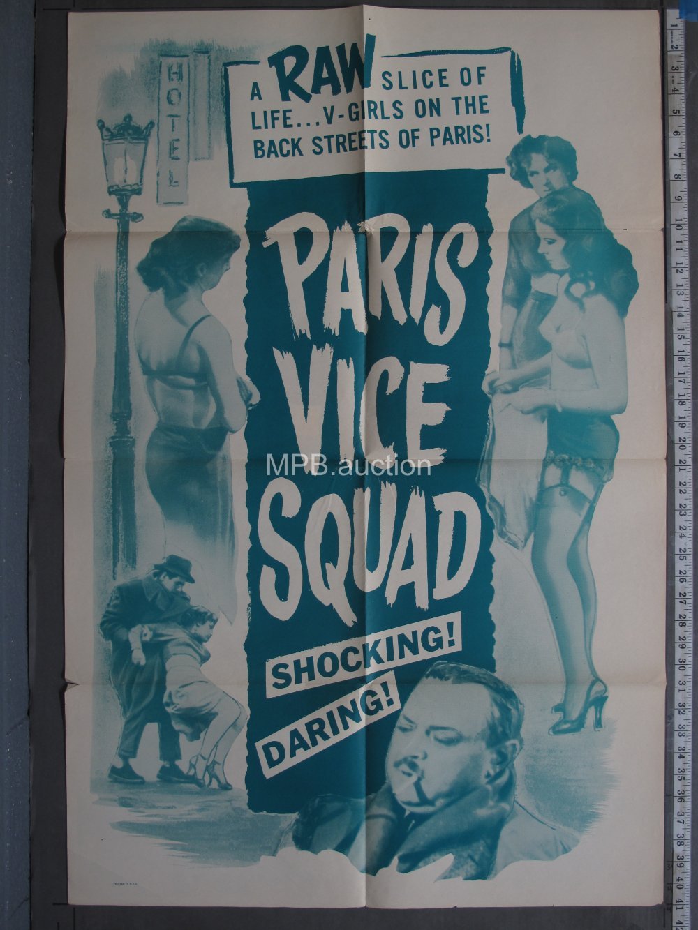 PARIS VICE SQUAD (1951) Folded One Sheet