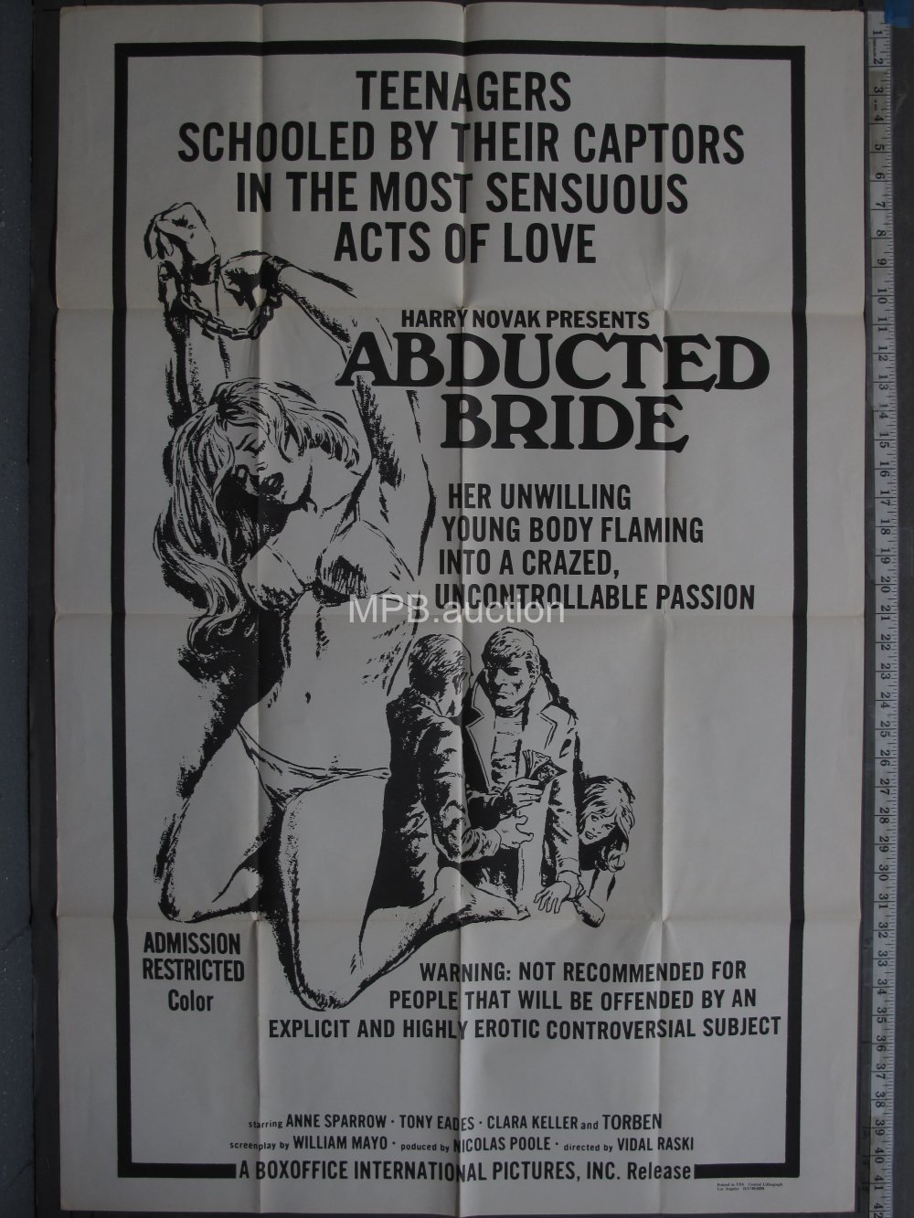 ABDUCTED BRIDE aka SINFUL DWARF (1973) Folded One Sheet