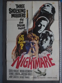 NIGHTMARE (1964)  Folded One Sheet