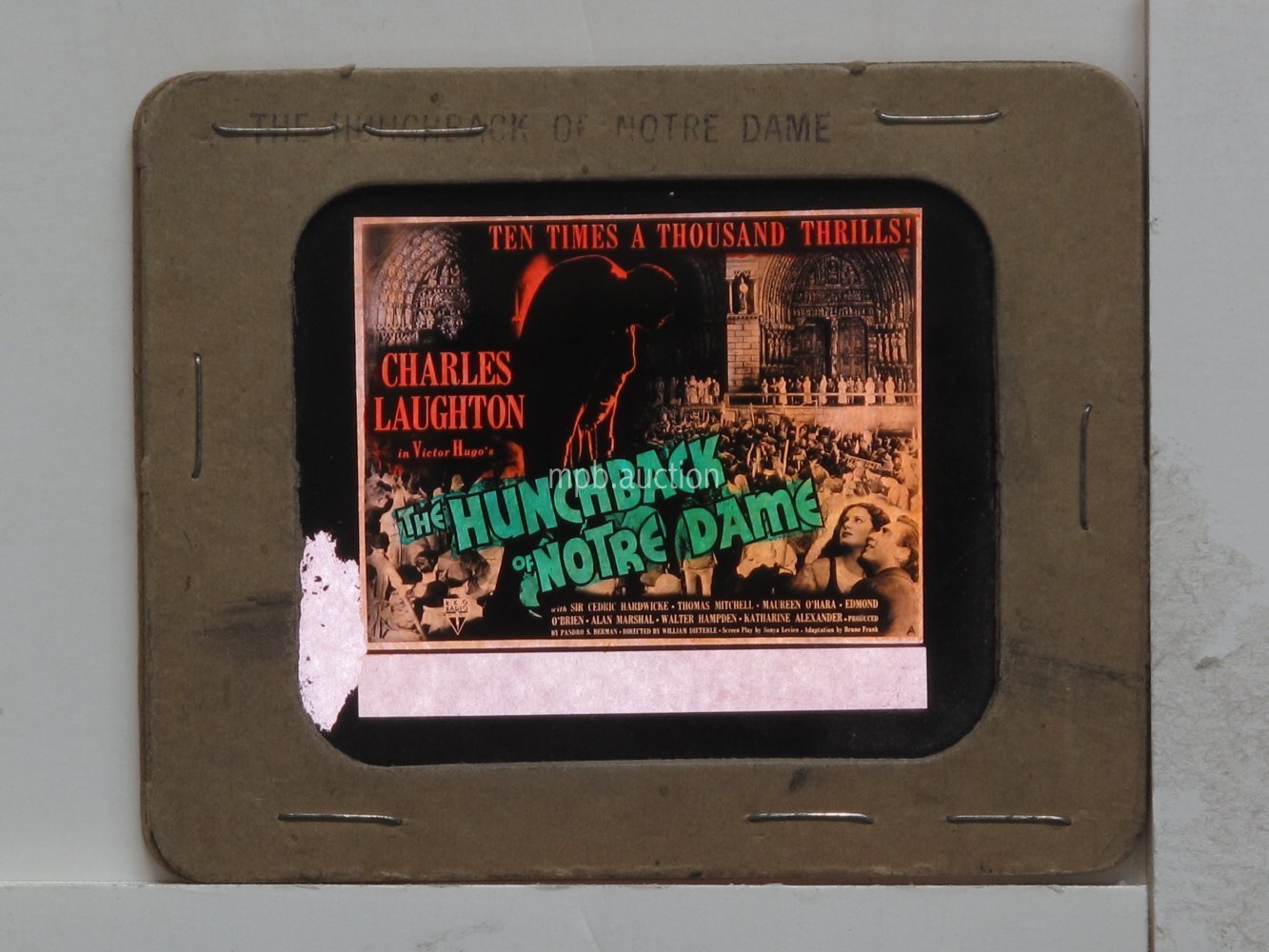 HUNCHBACK OF NOTRE DAME (1939) Glass Slide