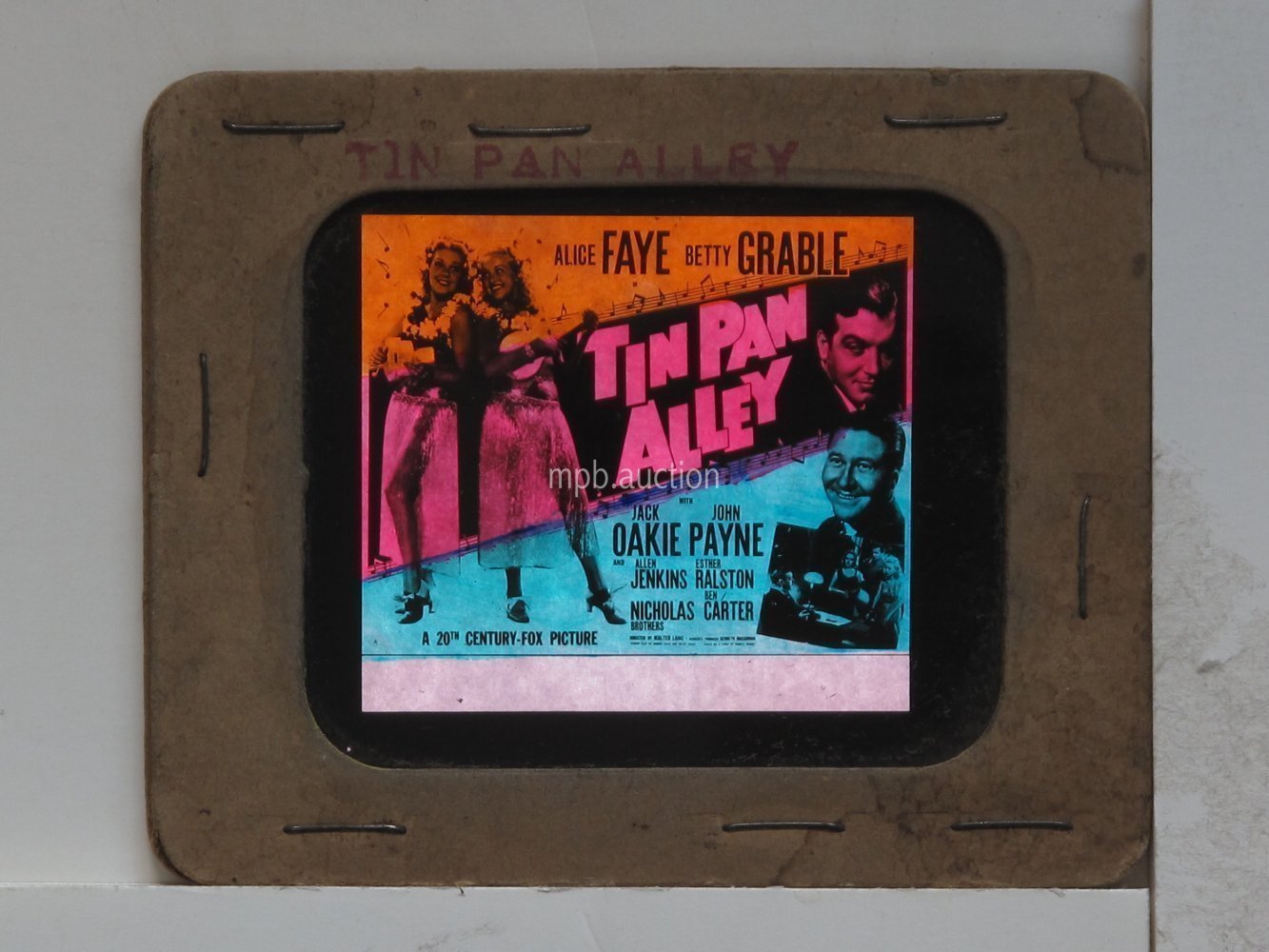 TIN PAN ALLEY (1940) Glass Slide