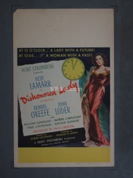 DISHONORED LADY (1947)  Window Card
