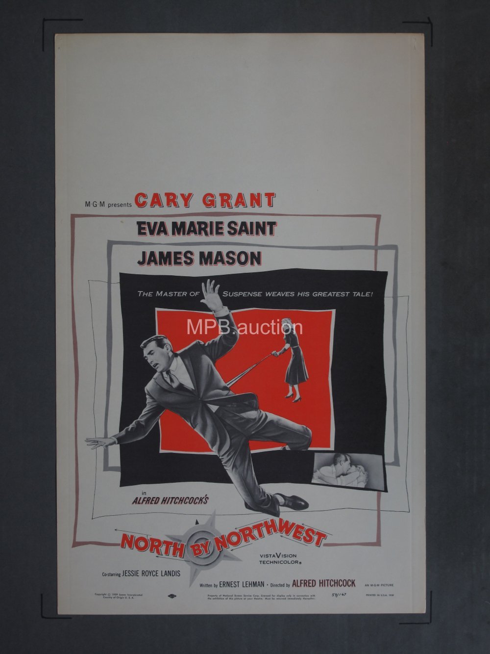 NORTH BY NORTHWEST (1959) Window Card