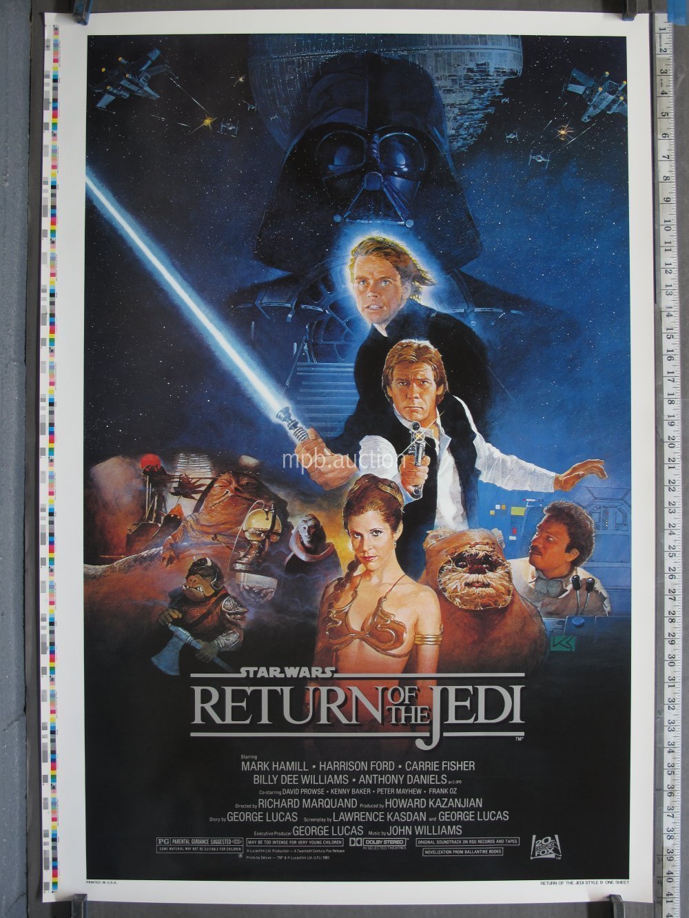 RETURN OF THE JEDI (1983) Style-B Printers Proof Rolled One Sheet