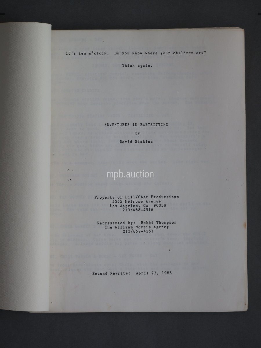 ADVENTURES IN BABYSITTING (1987) Vintage Original Film Scripts (2)