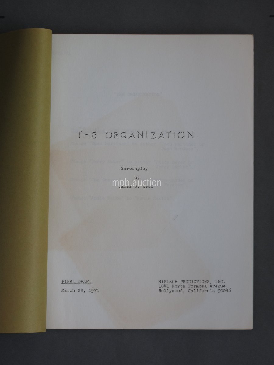 ORGANIZATION (1971) Vintage Original Film Script - Image 2