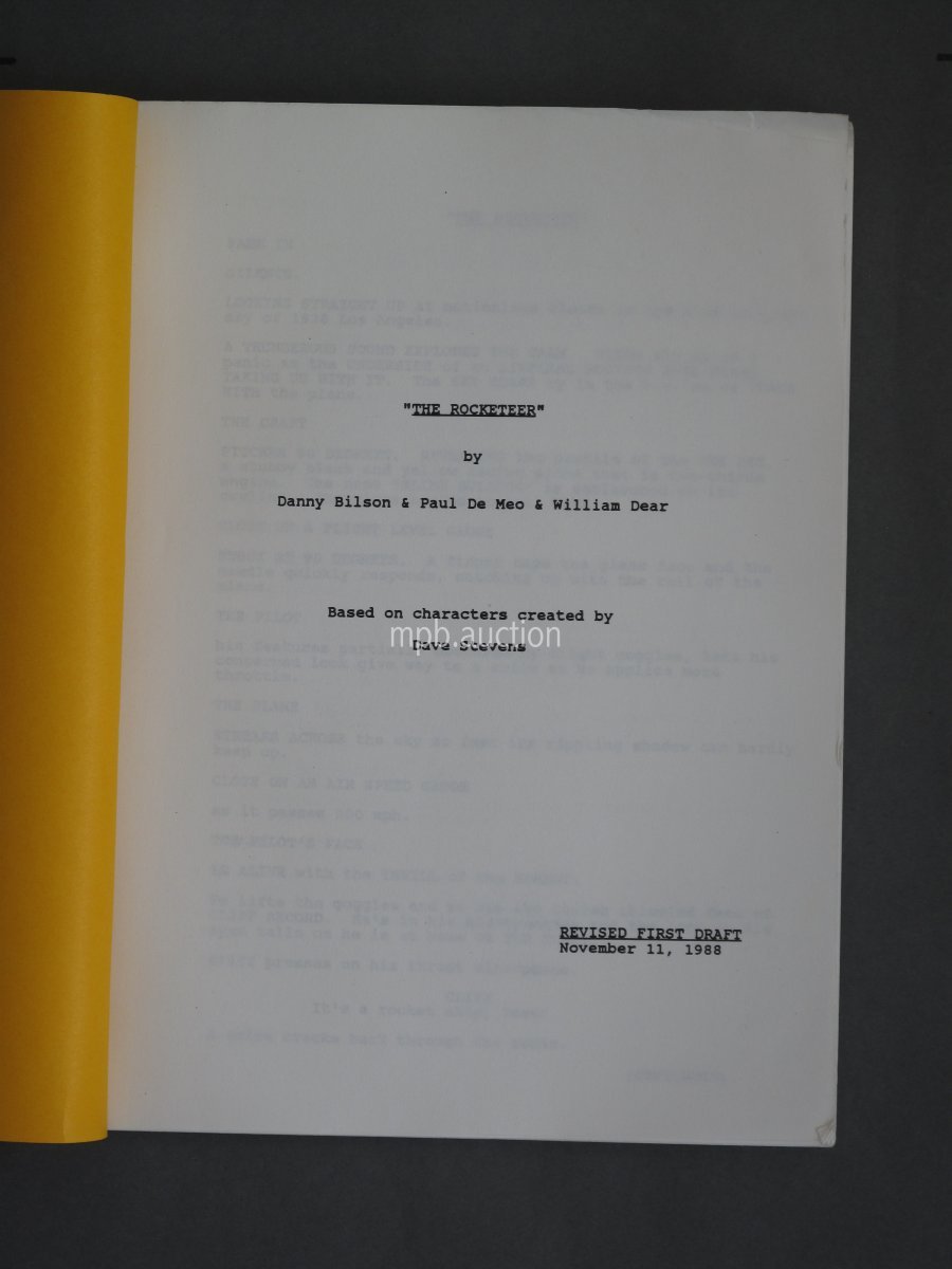 ROCKETEER (1991) Vintage Original Film Script - Image 2