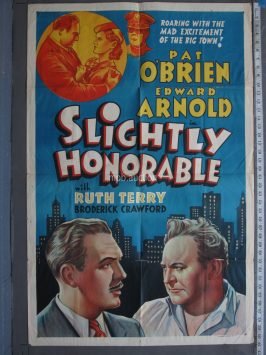 SLIGHTLY HONORABLE (1939) Original Other Company Movie Poster