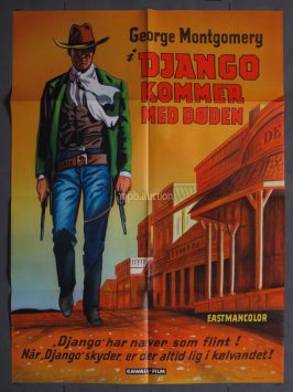 DJANGO THE CONDEMNED (1965) Original Danish Movie Poster