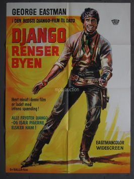 DJANGO KILLS SOFTLY (1967) Original Danish Movie Poster