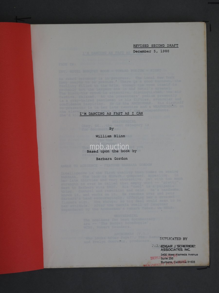 I'M DANCING AS FAST AS I CAN (2 scripts) (1982) Vintage Original Film Script - Image 2
