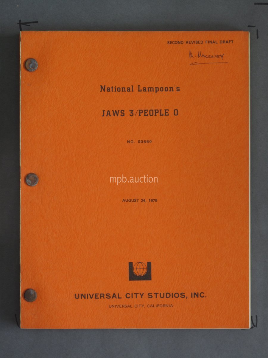 NATIONAL LAMPOON'S JAWS 3/PEOPLE 0 (unproduced) Vintage Original Film Script