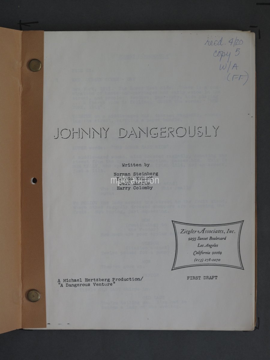 JOHNNY DANGEROUSLY (1984) Vintage Original Film Script - Image 2