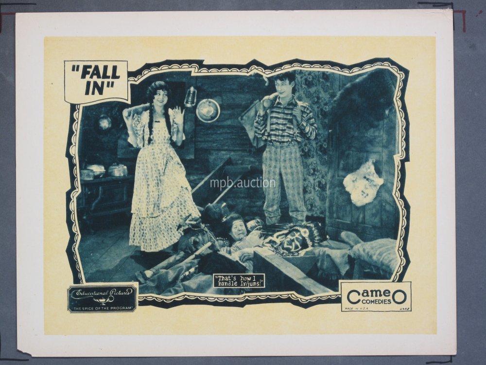 FALL IN (1928) Original 11x14 Title Card + (4) Lobby Cards - Image 4