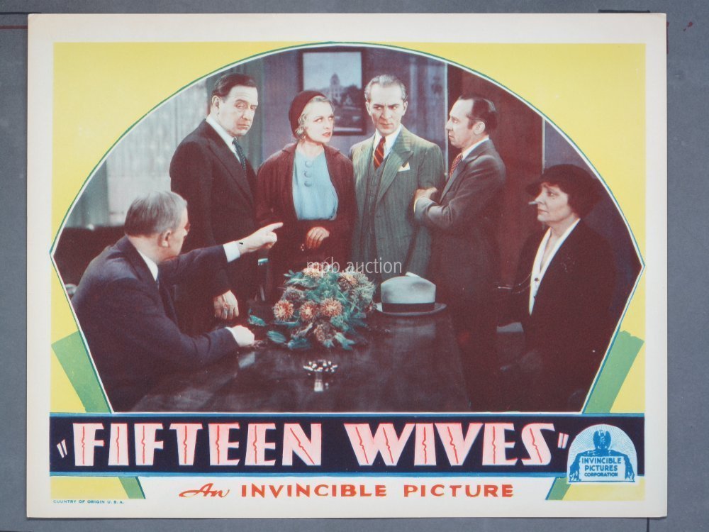 FIFTEEN WIVES (1934) Original 11x14 Title Card + (4) Lobby Cards - Image 2